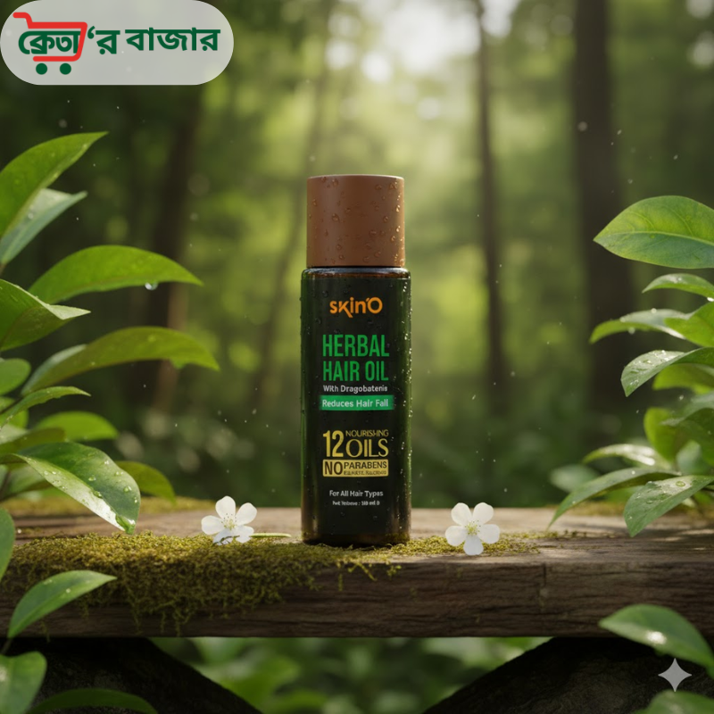 skinO Herbal Hair Oil With Dragobotania Reduces Hair fall 100ml