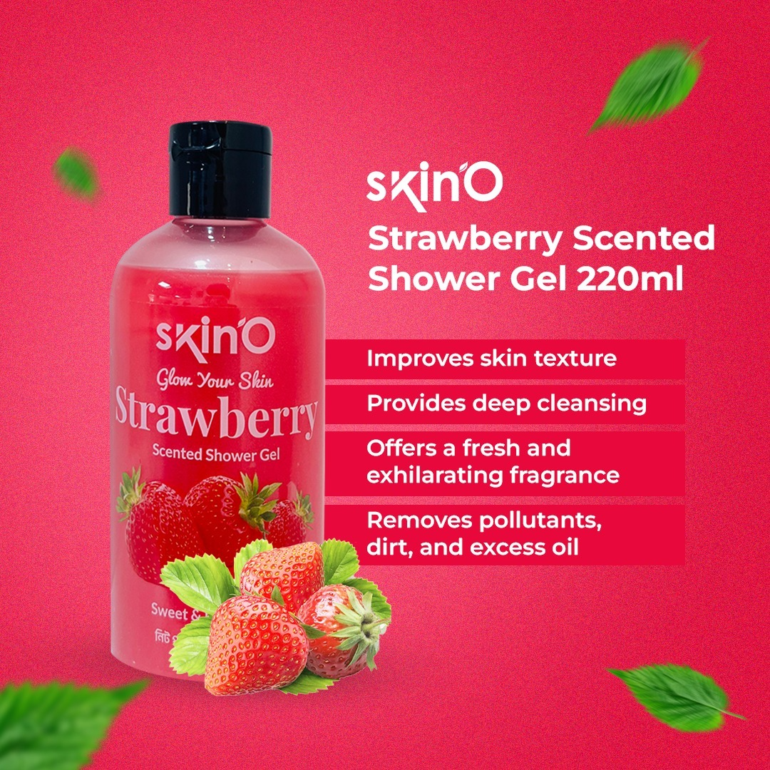 skinO Glow Your Skin Strawberry Scented Shower Gel 220ml